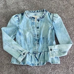 Rebecca Taylor Ruffled Denim Jacket